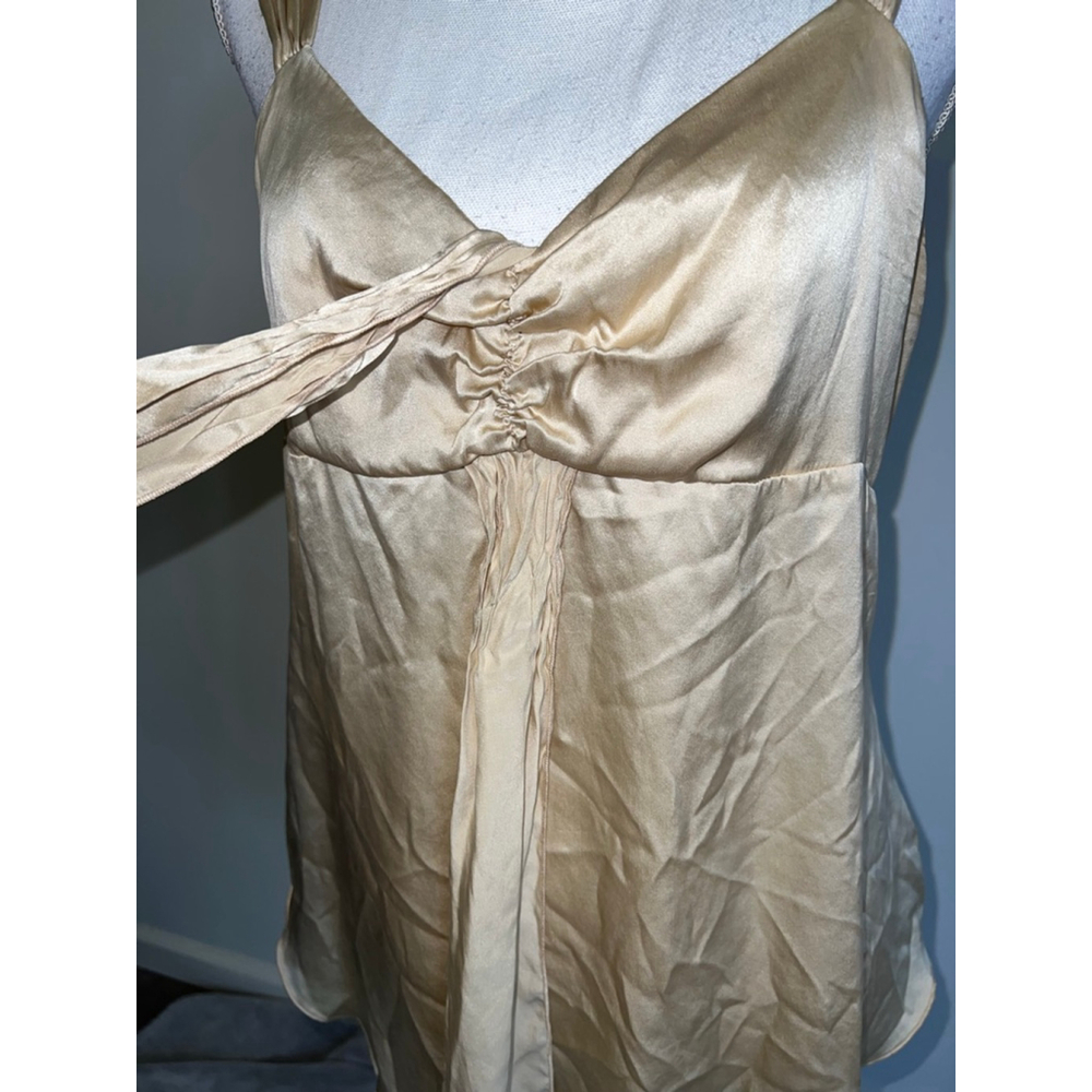 100% Silk NY & COMPANY Gold Y2K Camisole Size 12 - Picture 2 of 8